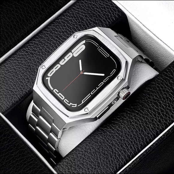 Stainless Steel Band & Case Royal Oak Mod For Apple Watch44mm.